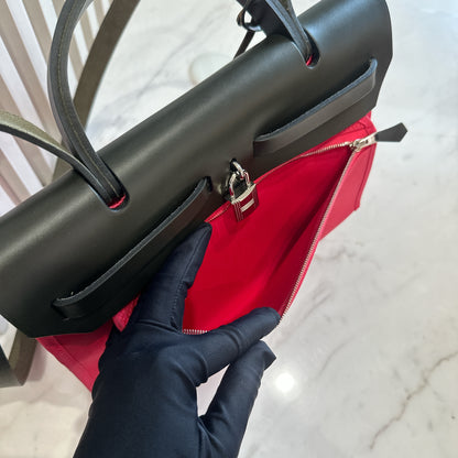 Hermes Toile Vache Hunter Herbag Zip 31 Rose Extreme Kaki