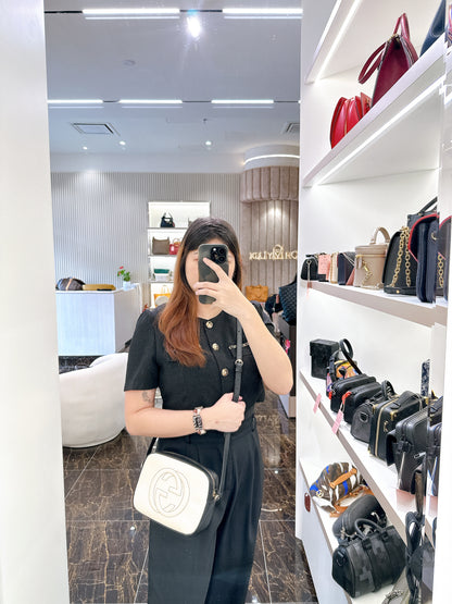 Gucci Soho Camera Bag in White / Black