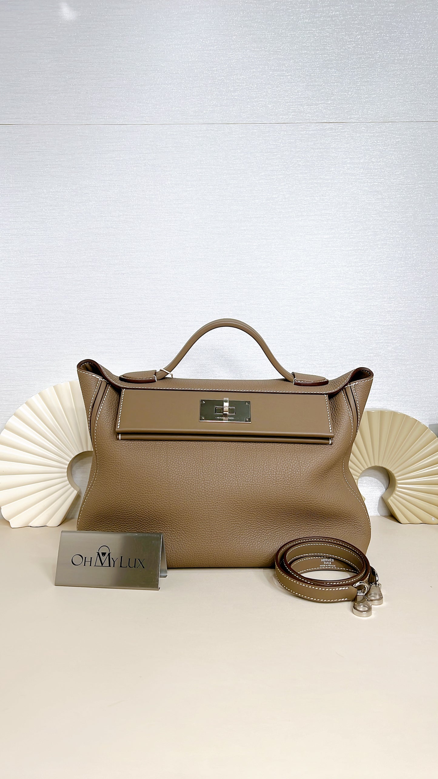 Hermes 2424 29cm in Etoupe PHW