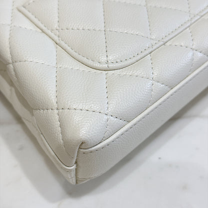 Chanel White Caviar Quilted Nano Coco Handle Bag