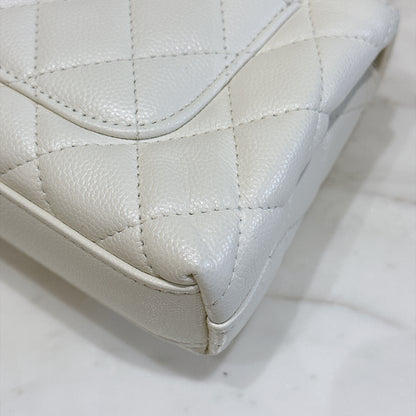 Chanel White Caviar Quilted Nano Coco Handle Bag