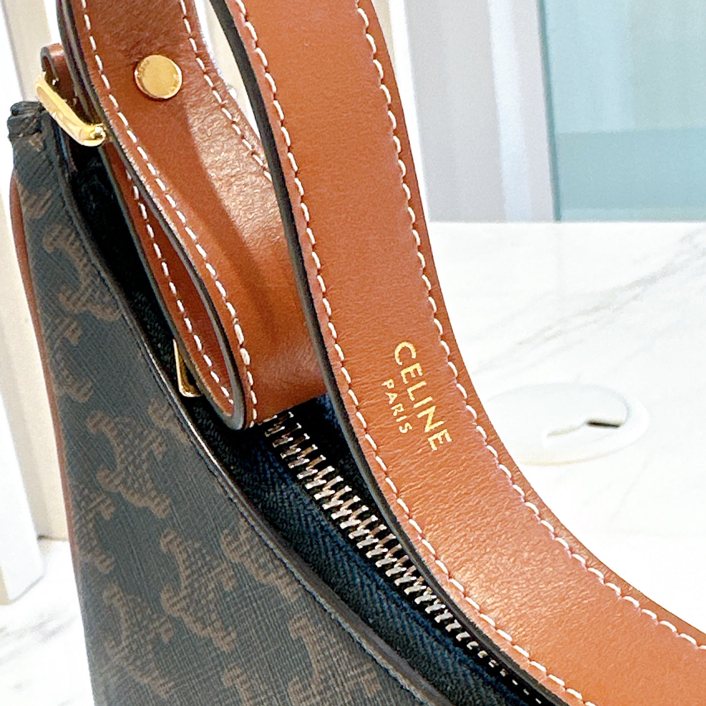 Celine Ava in Tan Triomphe Canvas