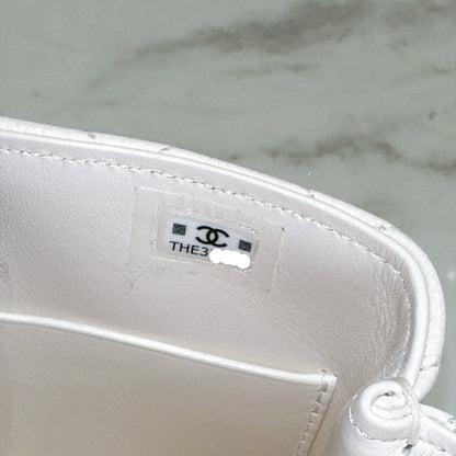 Chanel White Caviar Quilted Nano Coco Handle Bag