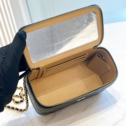 Chanel Vanity With Pearl Crush in Black Lambskin