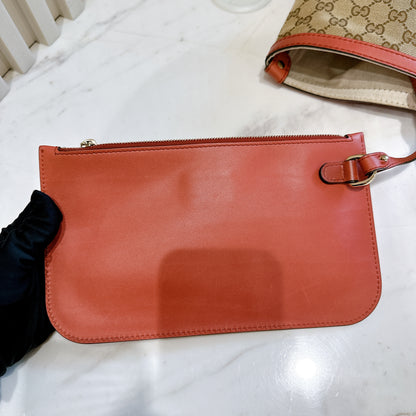 Gucci Canvas Large Tote Bag in Pink Leather