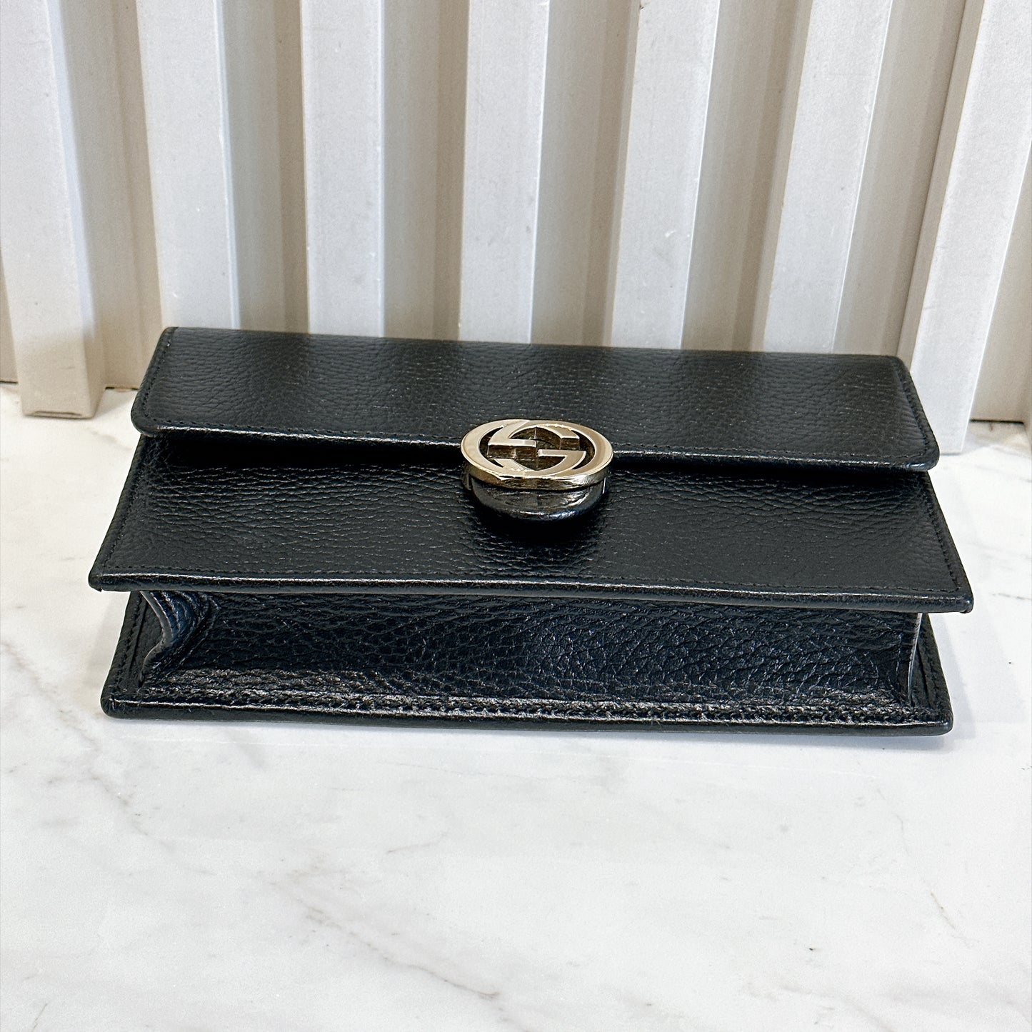 Gucci Interlocking Wallet On Chain in Black