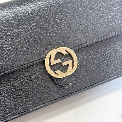 Gucci Interlocking Wallet On Chain in Black