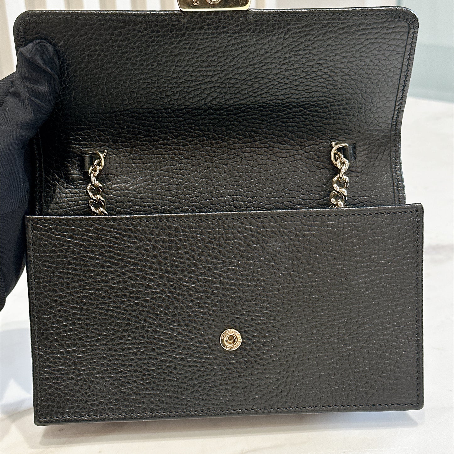 Gucci Interlocking Wallet On Chain in Black