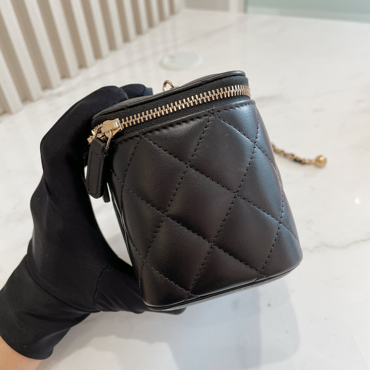 Chanel Vanity Case GHW with Pearl Crush