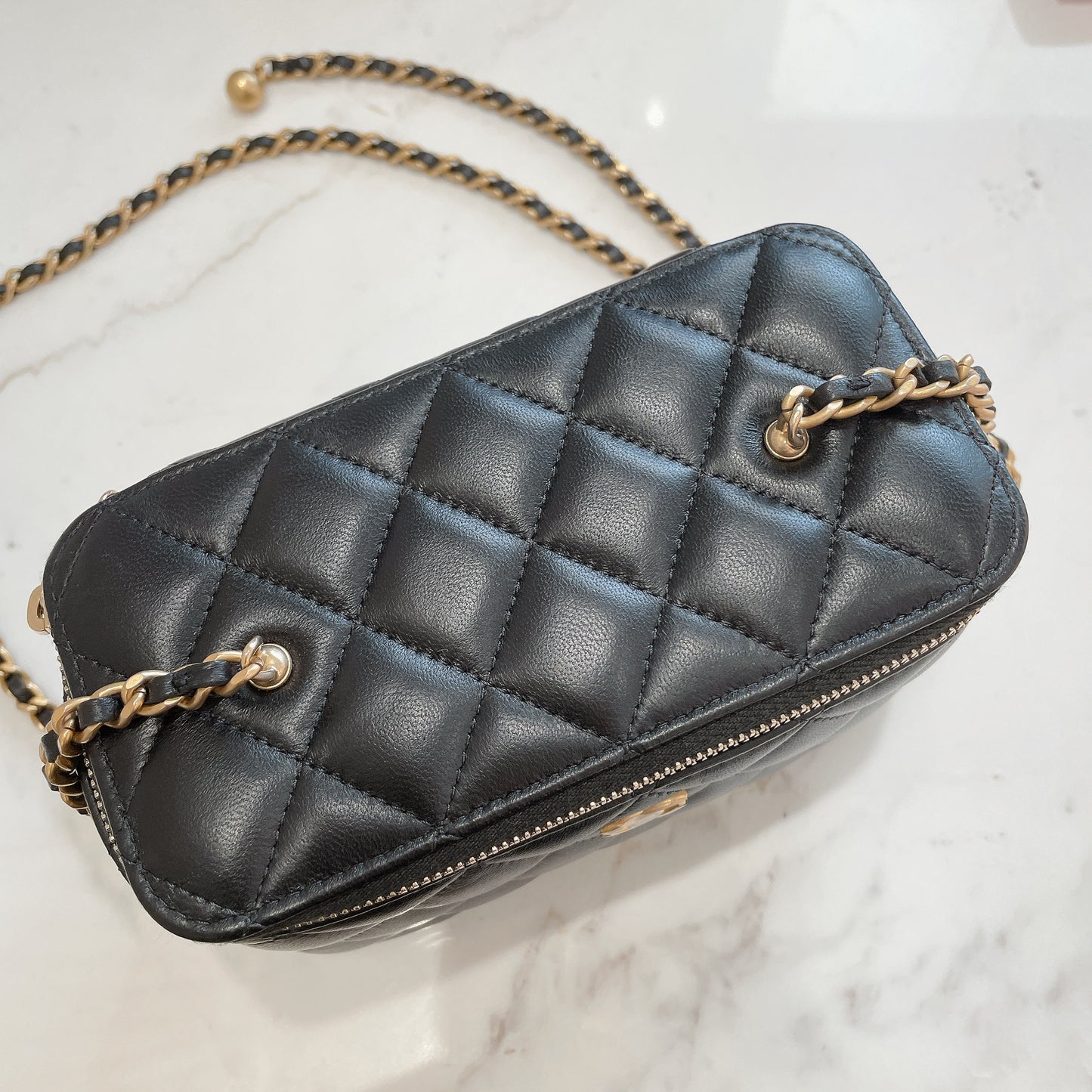 Chanel Vanity Case GHW with Pearl Crush
