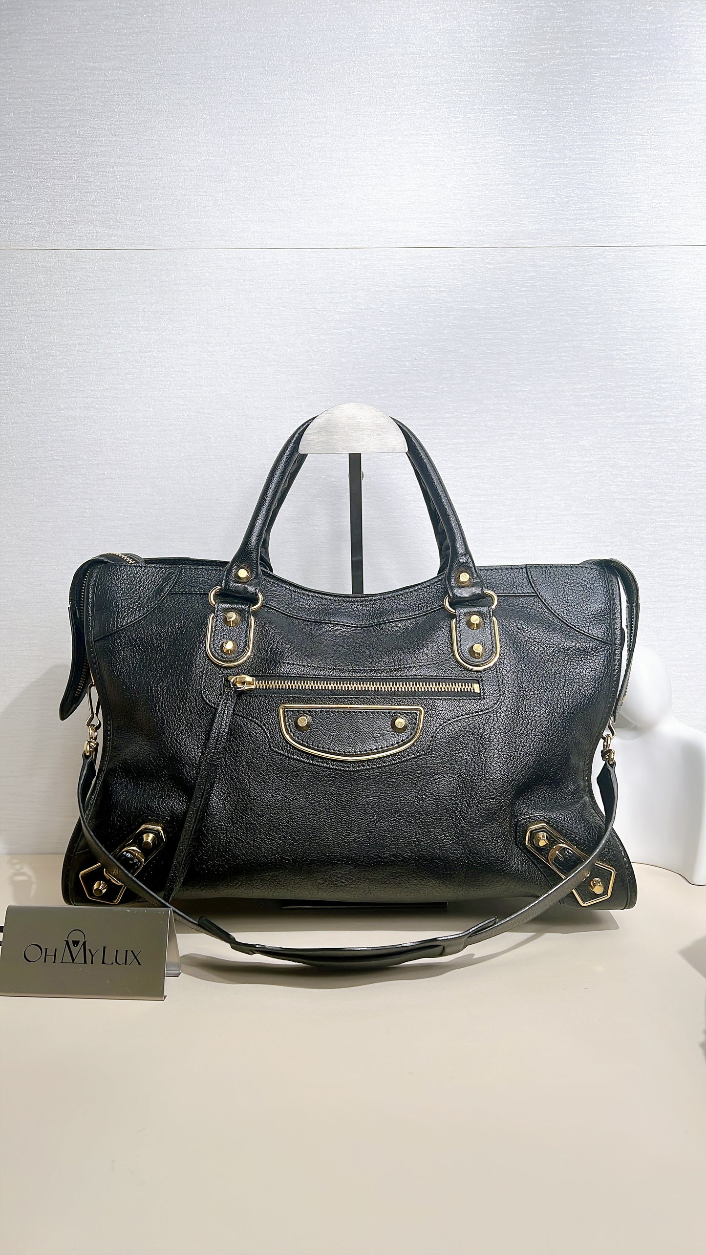 Balenciaga Metallic Edge City Black Medium