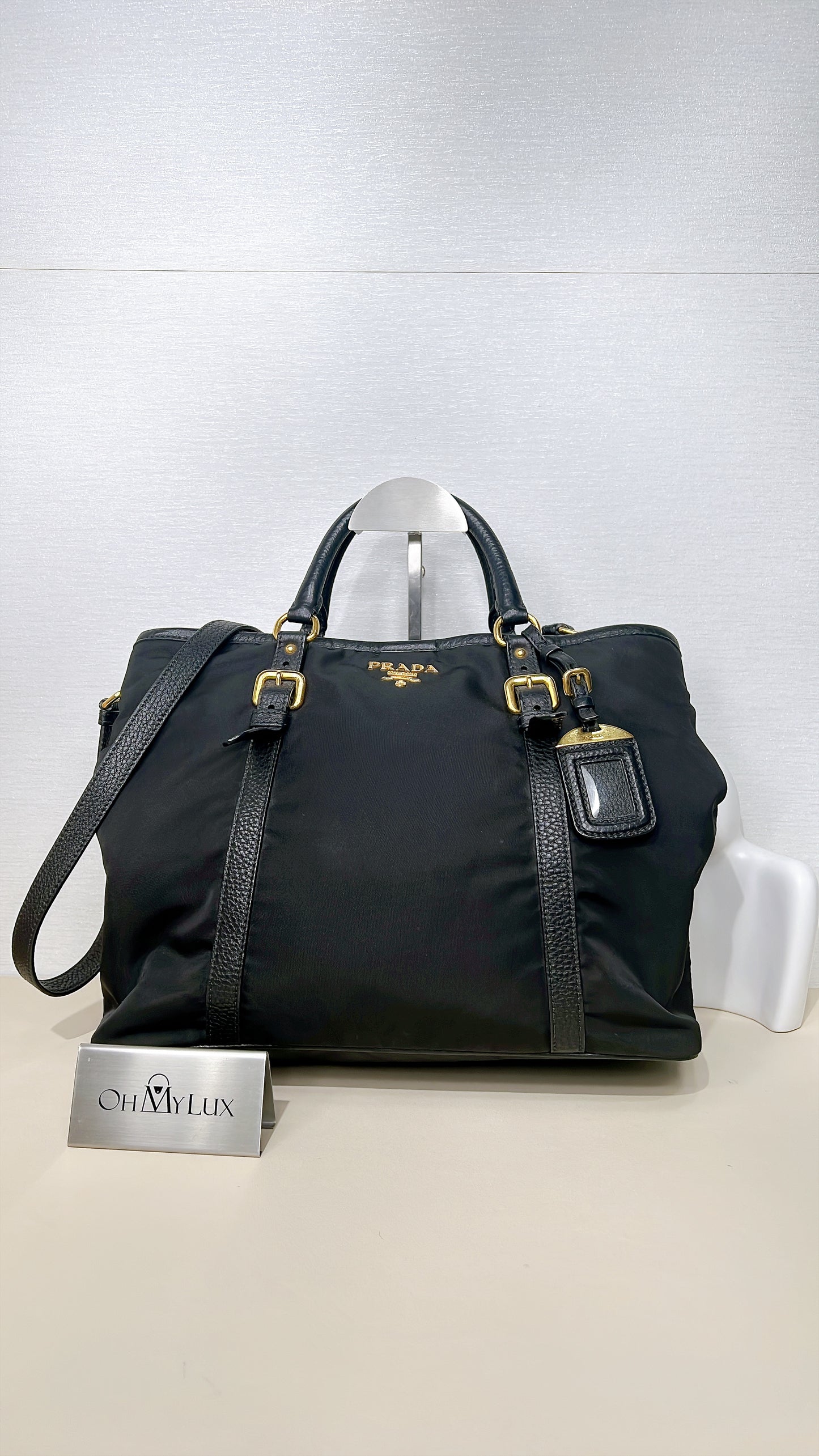 Prada Black Nylon Tote Bag