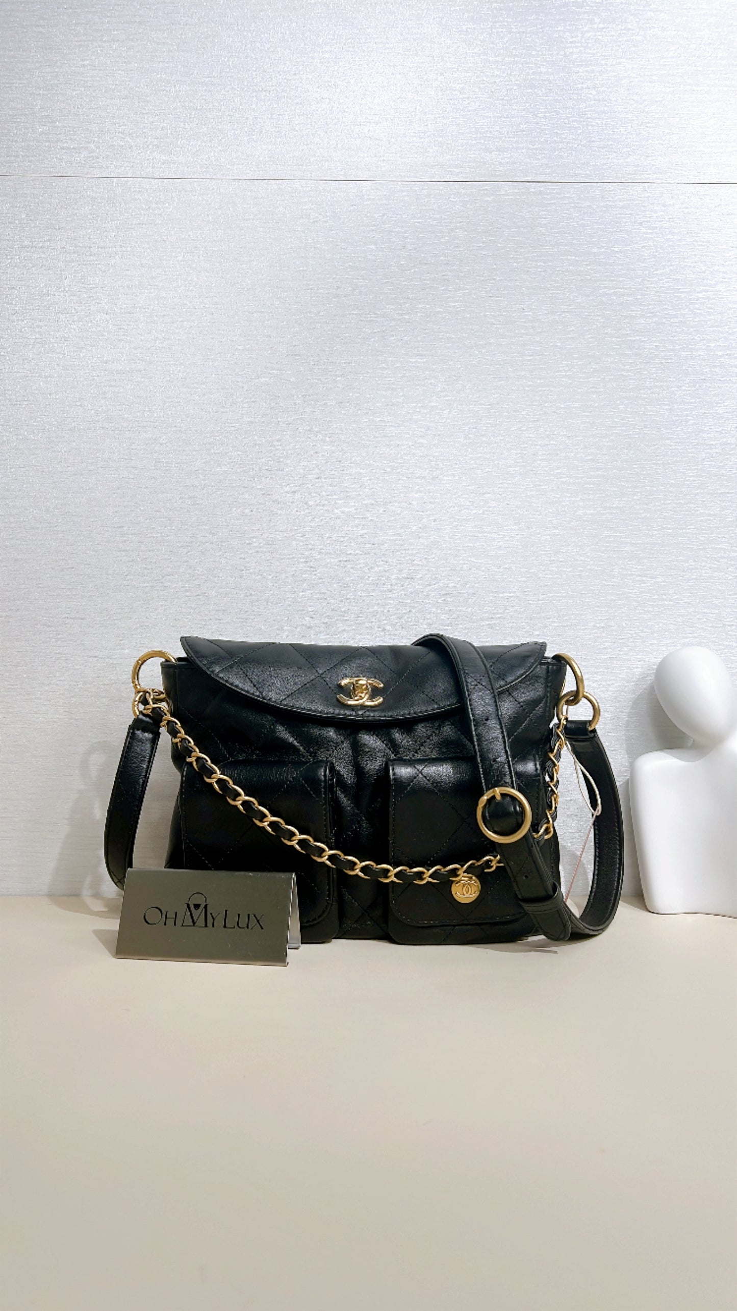 Chanel Supple Twins Hobo Bag in Black