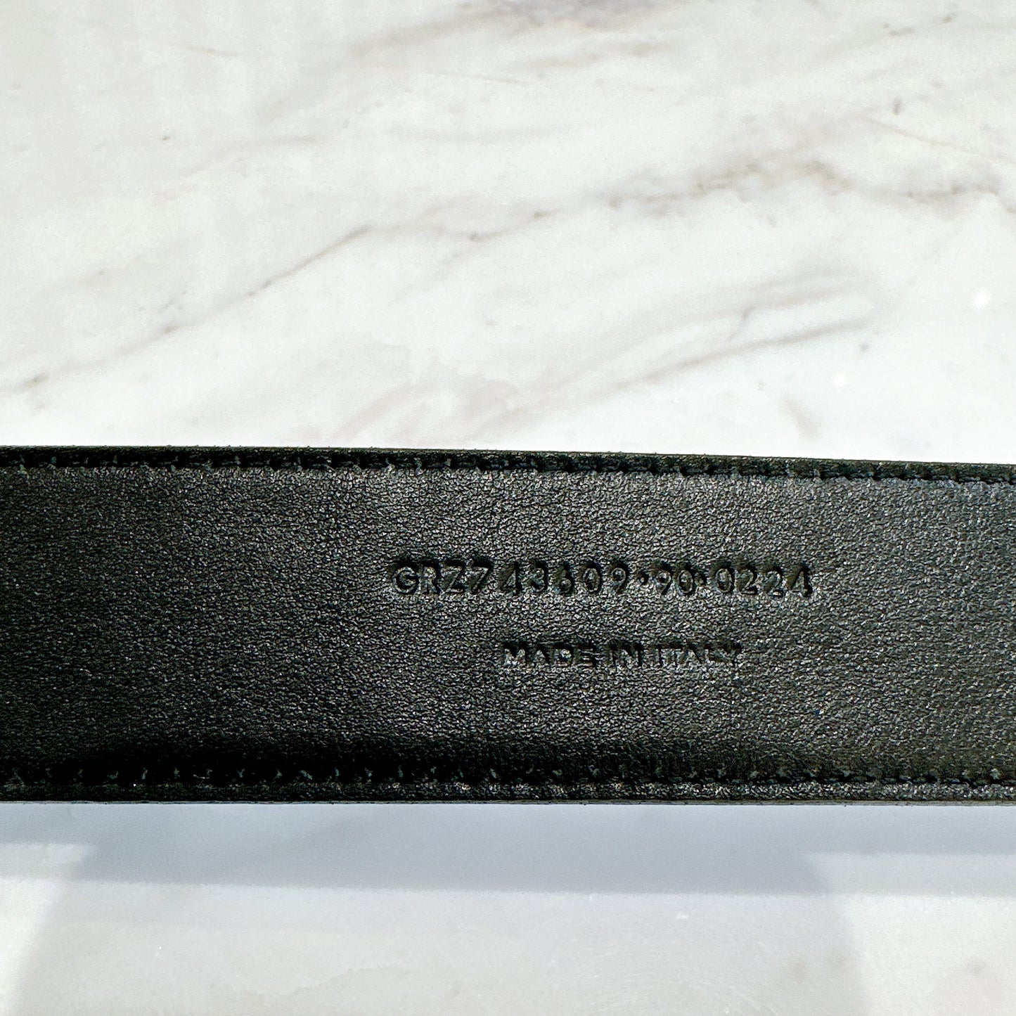 YSL Crocodiler Embossed Belt in Black