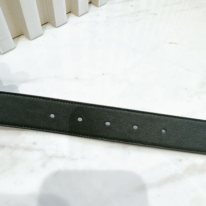 YSL Crocodiler Embossed Belt in Black