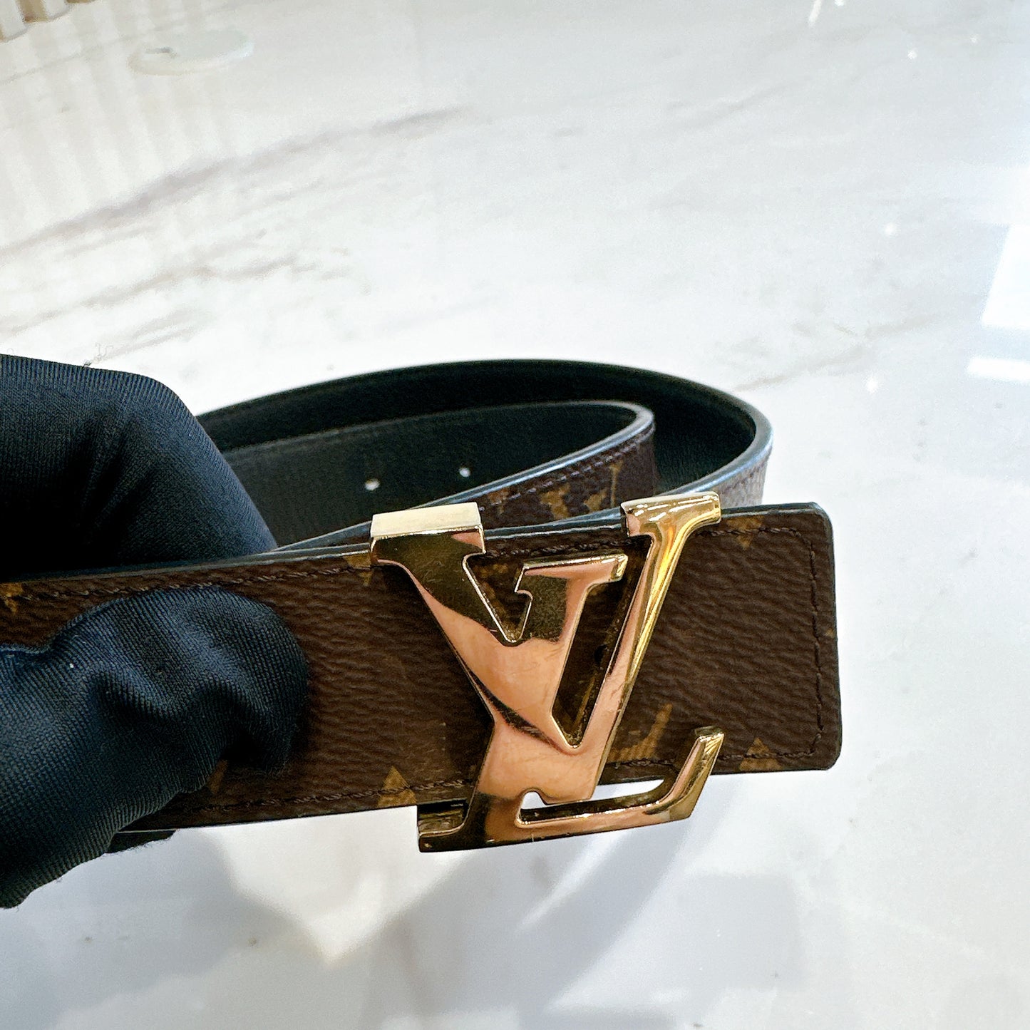 LV Monogram Reversible Belt in GHW