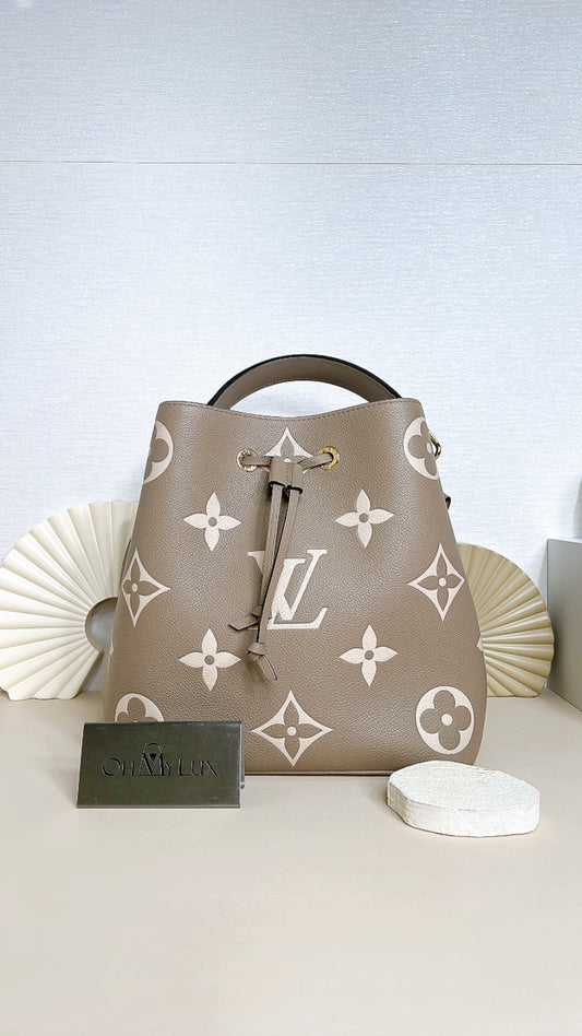 LV Neo Noe MM in Tourterelle / Creme