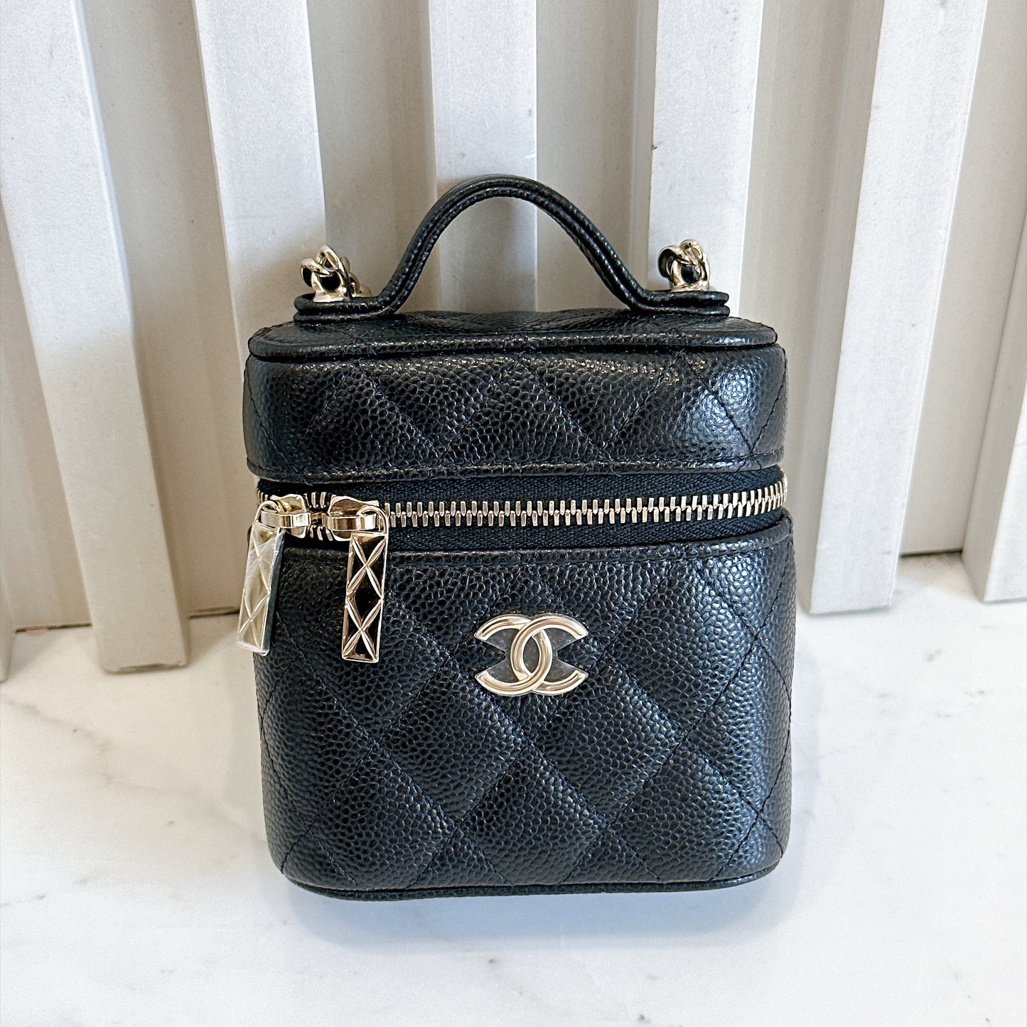 Chanel Top Handle Mini Vanity Case in Black