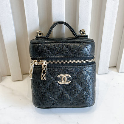 Chanel Top Handle Mini Vanity Case in Black