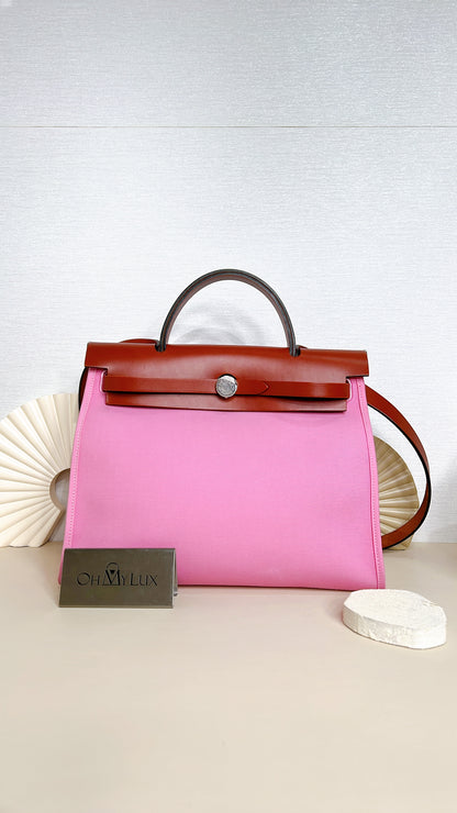 Hermes Herbag Zip 31 Magnolia / Fauve