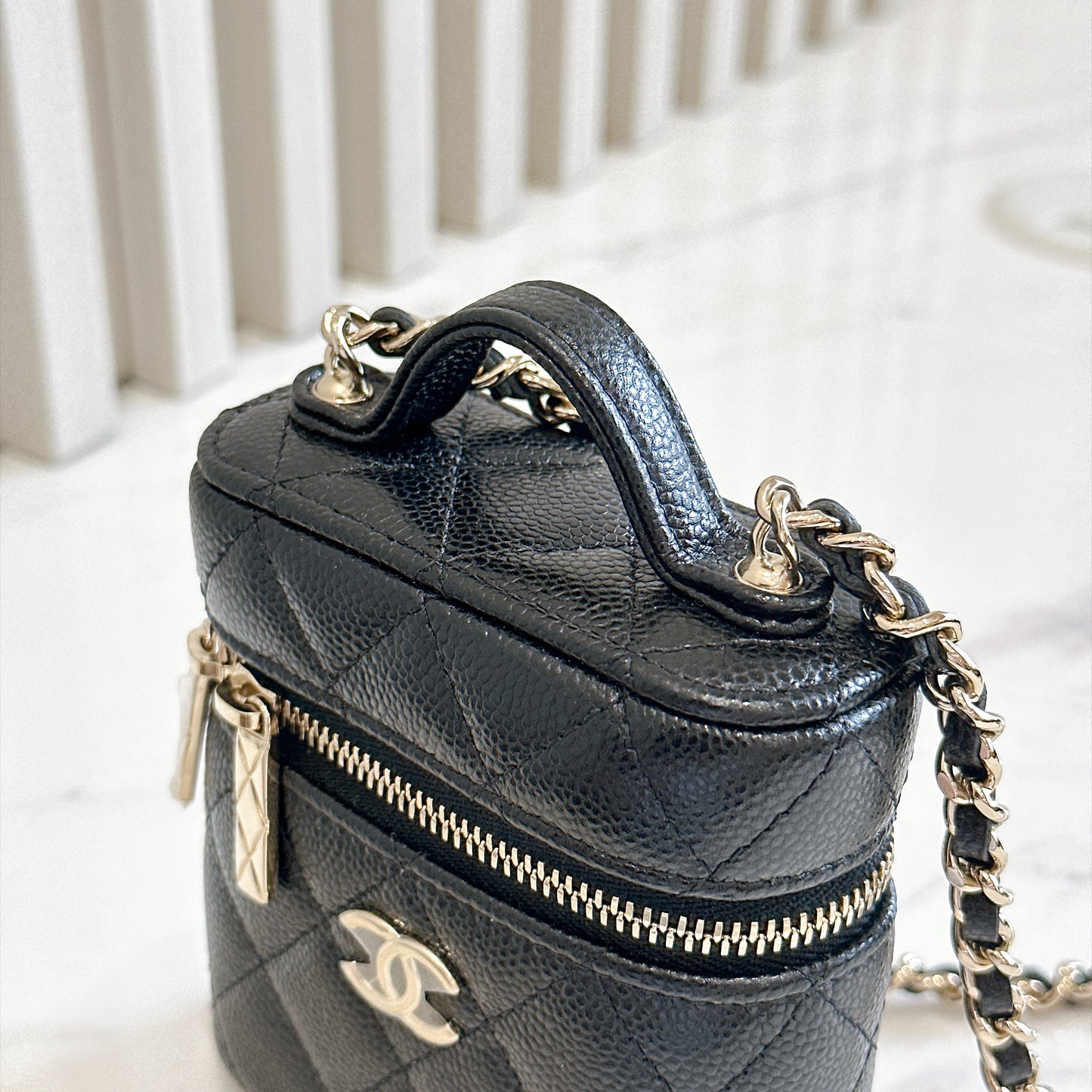 Chanel Top Handle Mini Vanity Case in Black