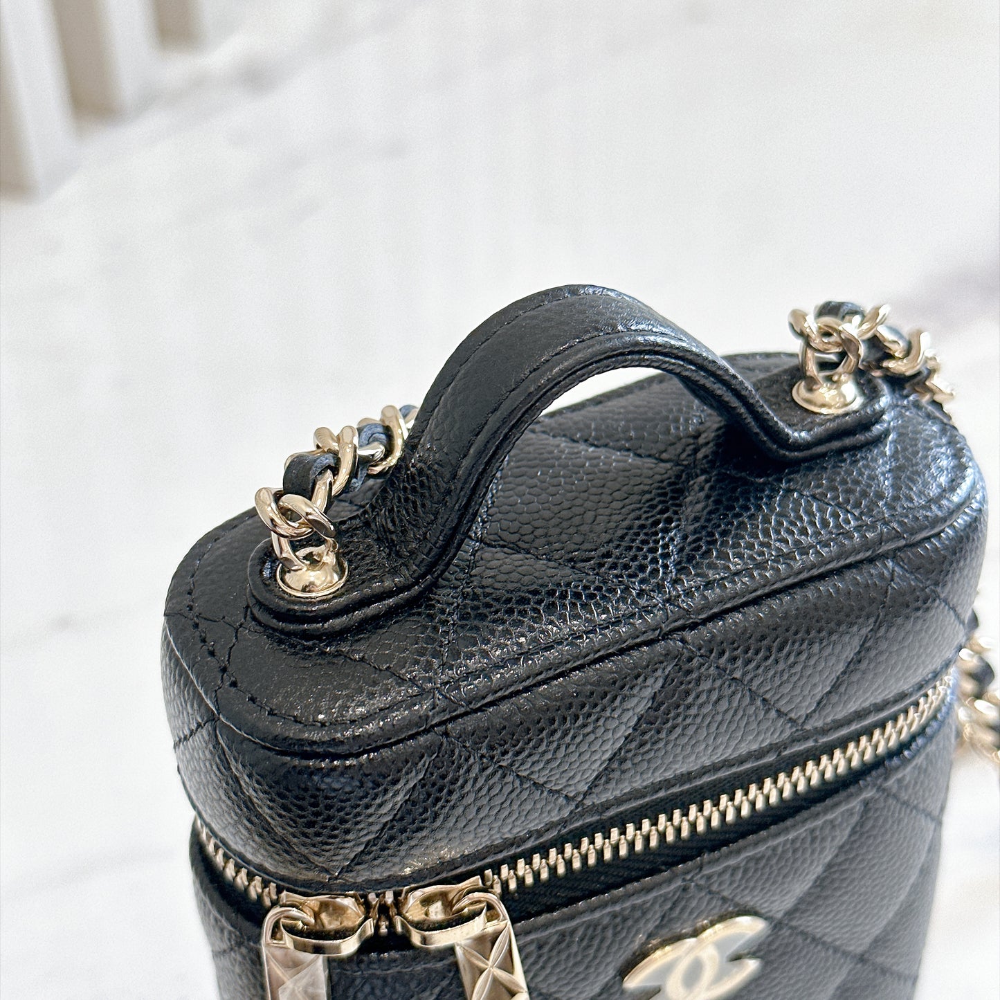 Chanel Top Handle Mini Vanity Case in Black