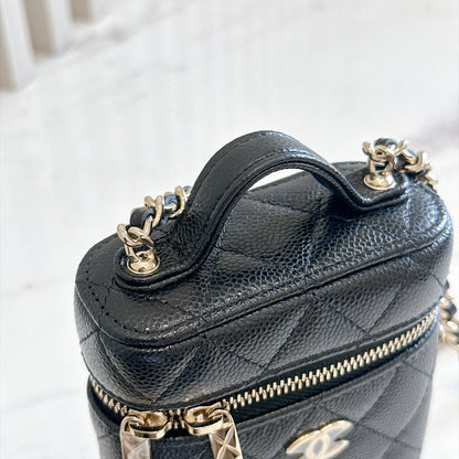 Chanel Top Handle Mini Vanity Case in Black