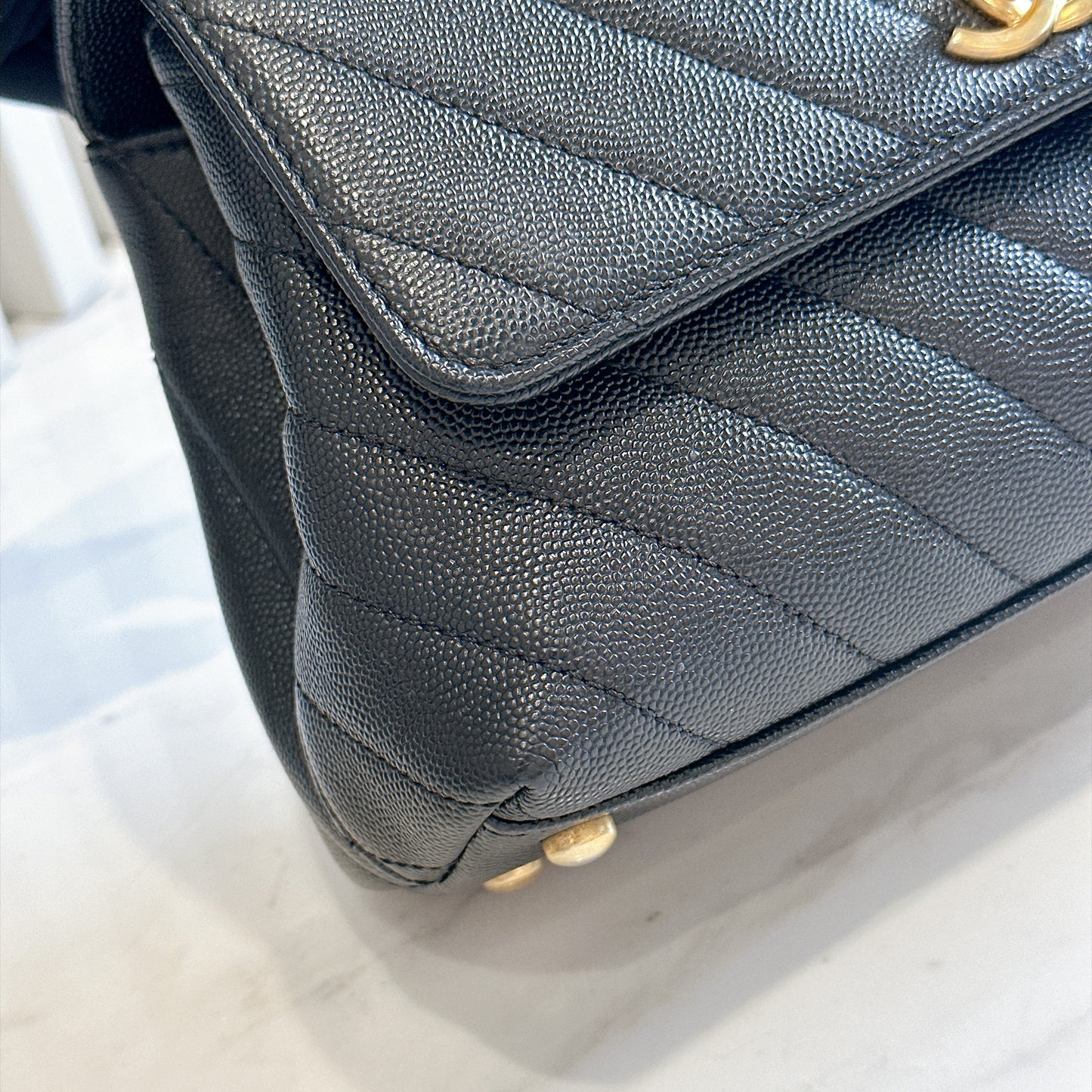 Chanel Coco Handle Small in Black Lizard Handle