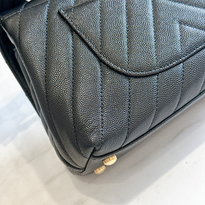 Chanel Coco Handle Small in Black Lizard Handle