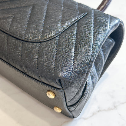 Chanel Coco Handle Small in Black Lizard Handle