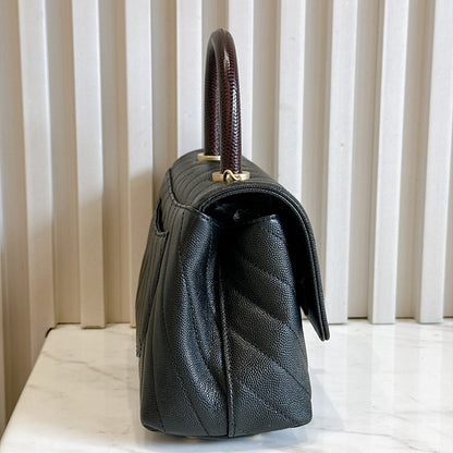 Chanel Coco Handle Small in Black Lizard Handle