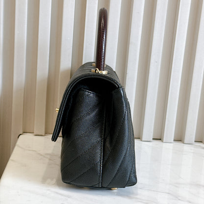 Chanel Coco Handle Small in Black Lizard Handle