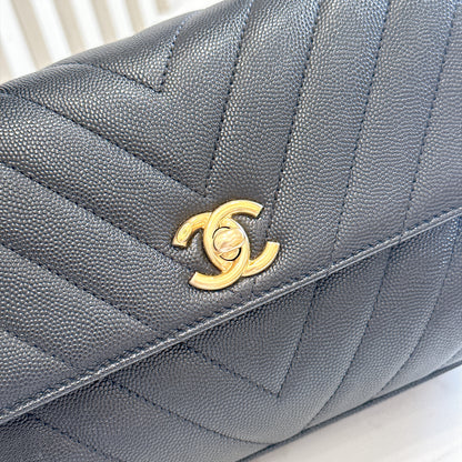 Chanel Coco Handle Small in Black Lizard Handle
