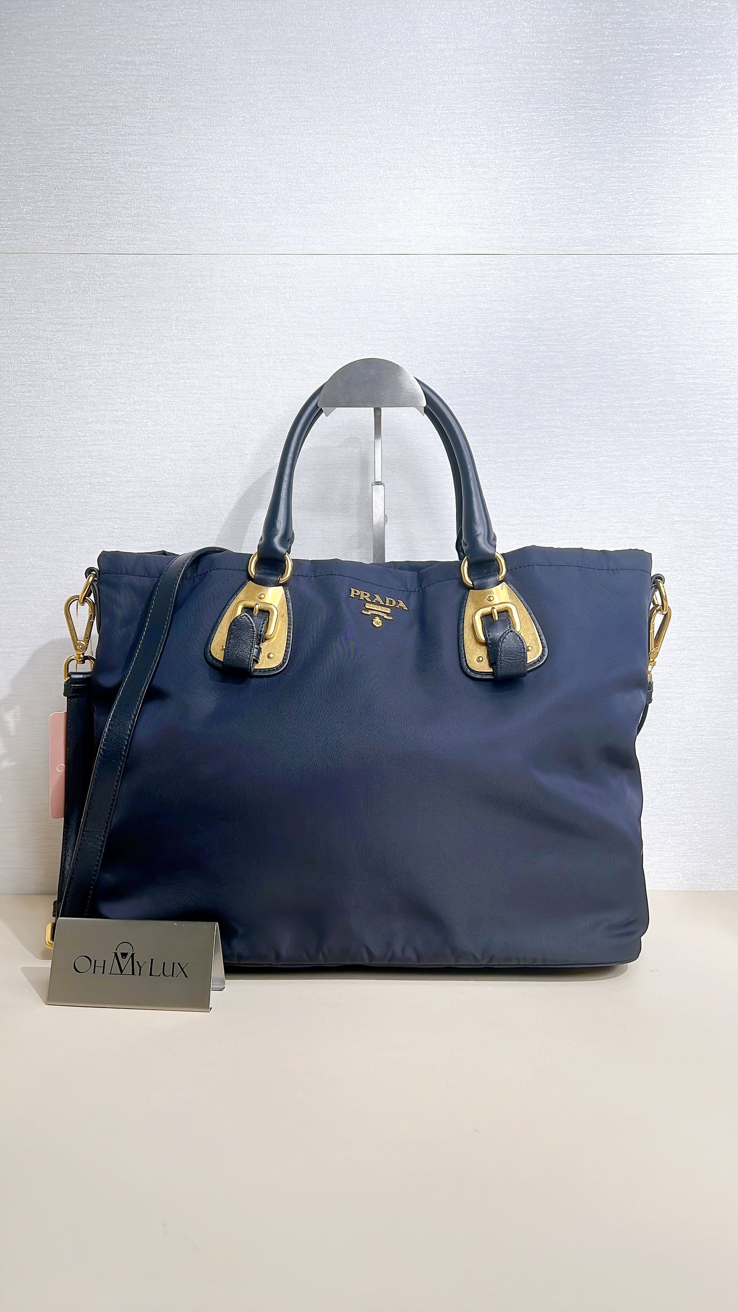 Prada Tessutto 2 Way Blue Nylon Tote Bag BN1902