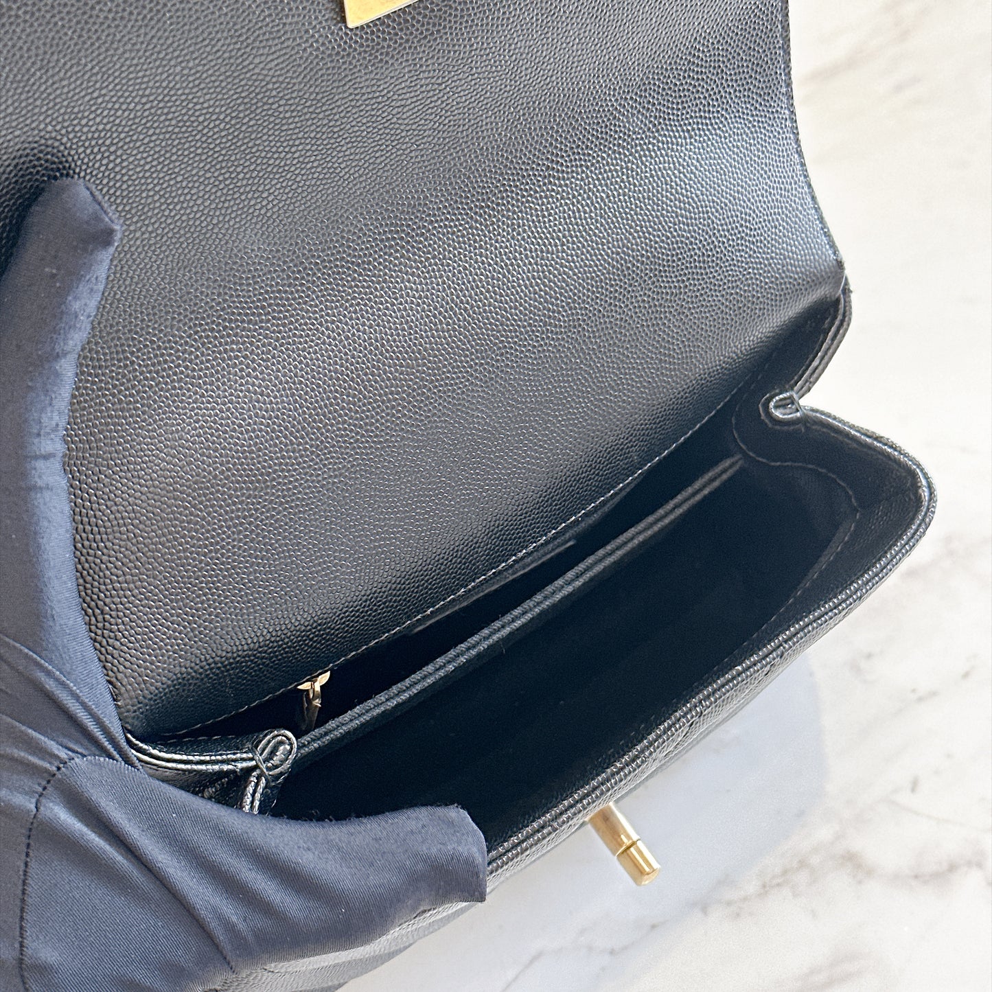 Chanel Coco Handle Small in Black Lizard Handle