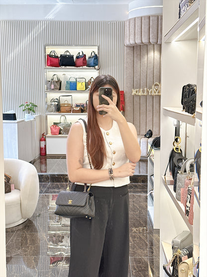 Chanel Coco Handle Small in Black Lizard Handle