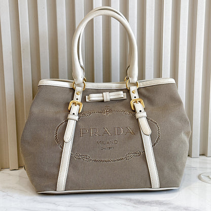 Prada Logo Jacquard Tote Bag