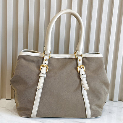 Prada Logo Jacquard Tote Bag