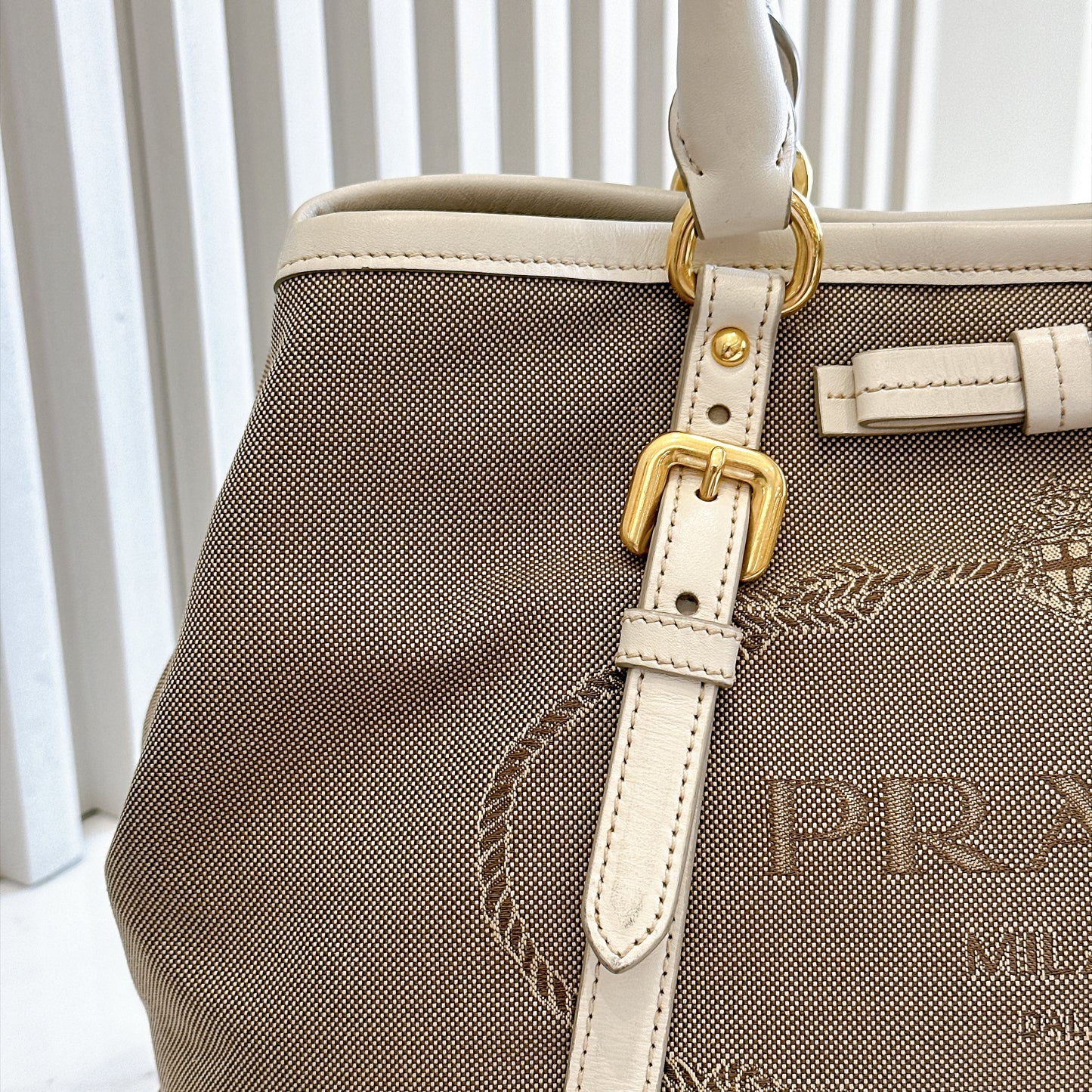 Prada Logo Jacquard Tote Bag