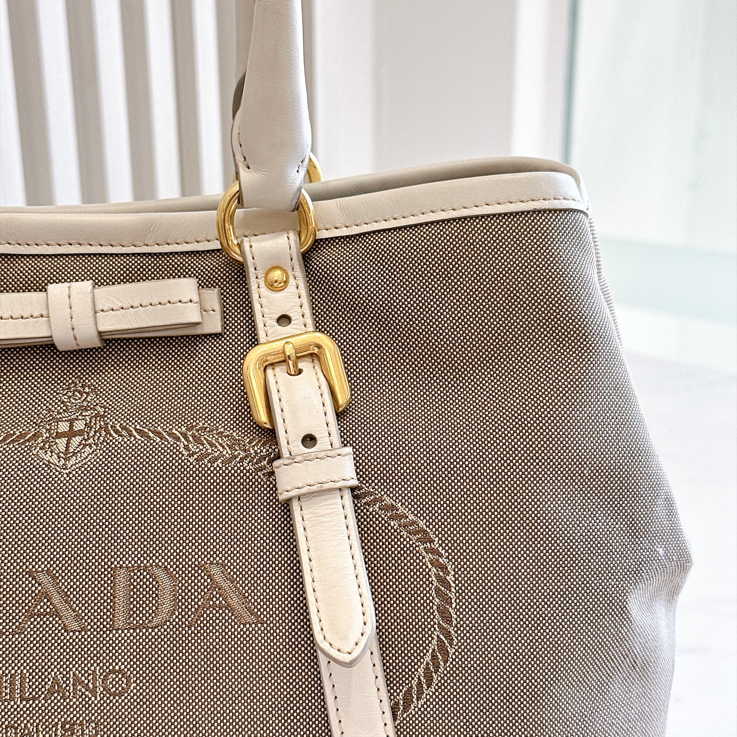 Prada Logo Jacquard Tote Bag