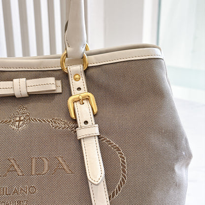 Prada Logo Jacquard Tote Bag