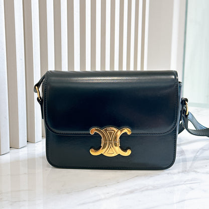 Celine Teen Triomphe in Black Calfskin