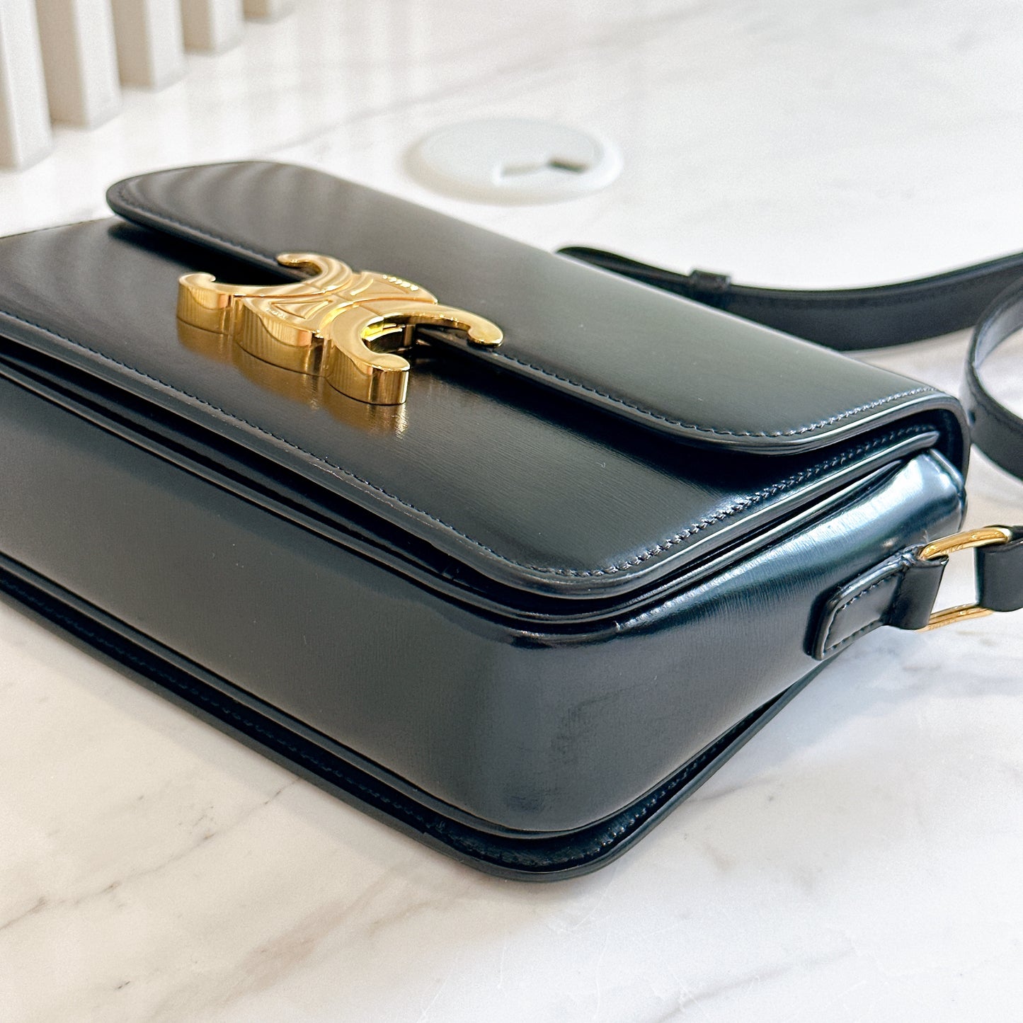 Celine Teen Triomphe in Black Calfskin