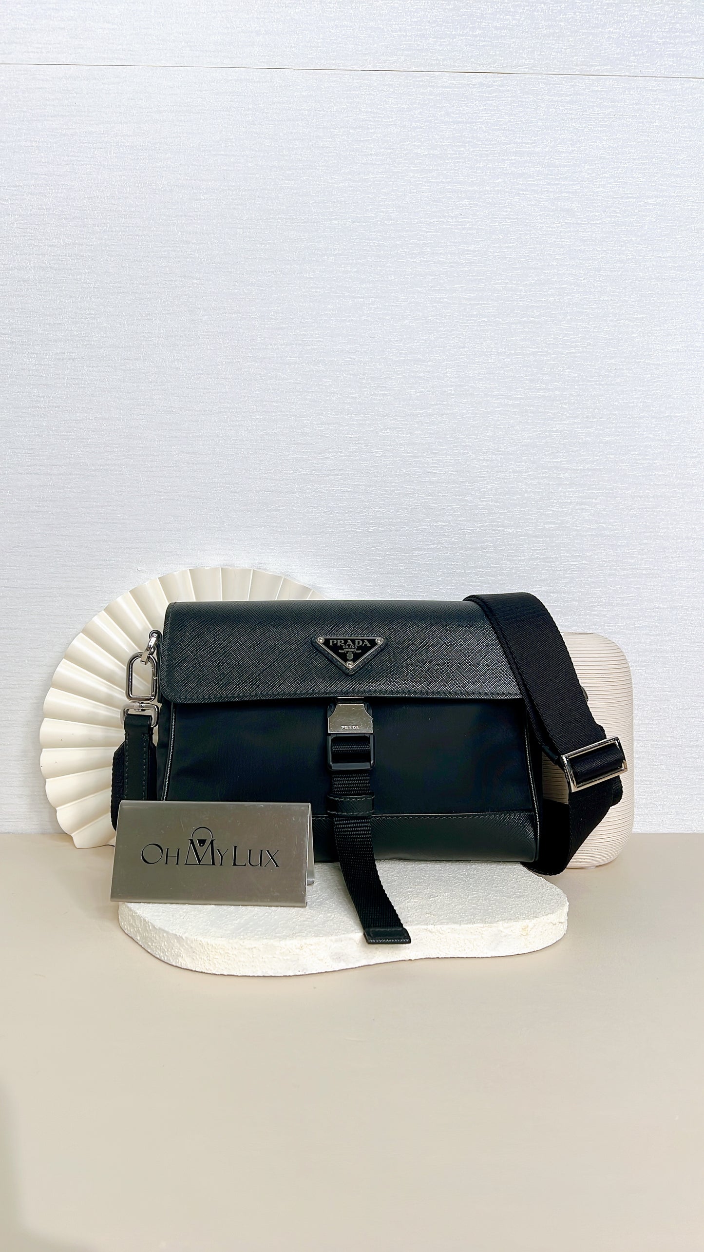 Prada Renylon and Saffiano Leather Crossbody