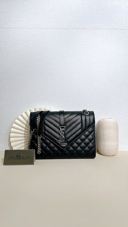 YSL Medium Envelope in Black SHW
