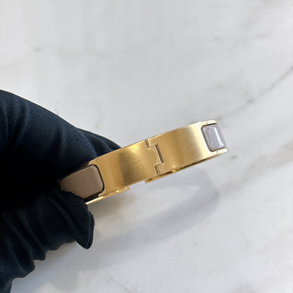 Hermes Clic H Bracelet in Marron Glace