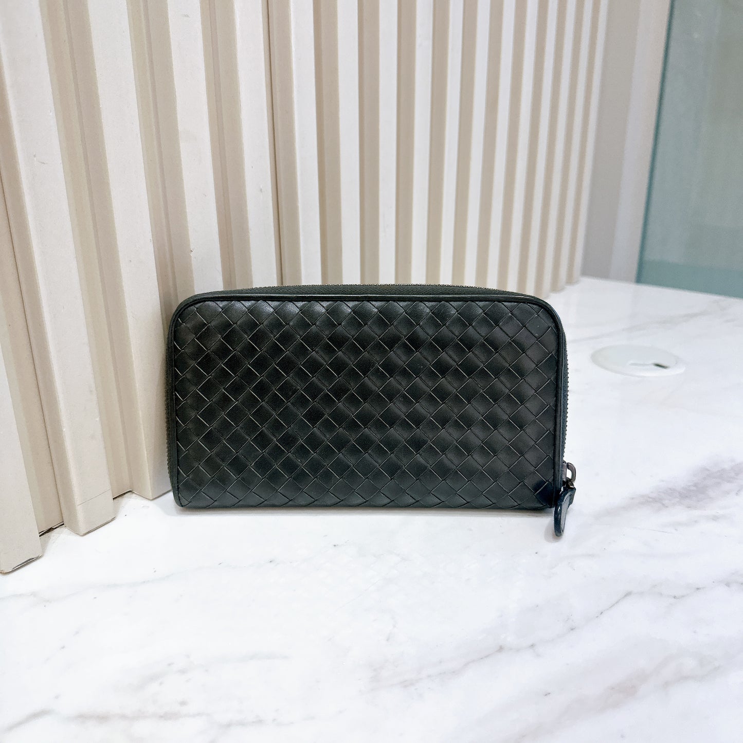 Bottega Veneta Interecciato Wallet in Grey