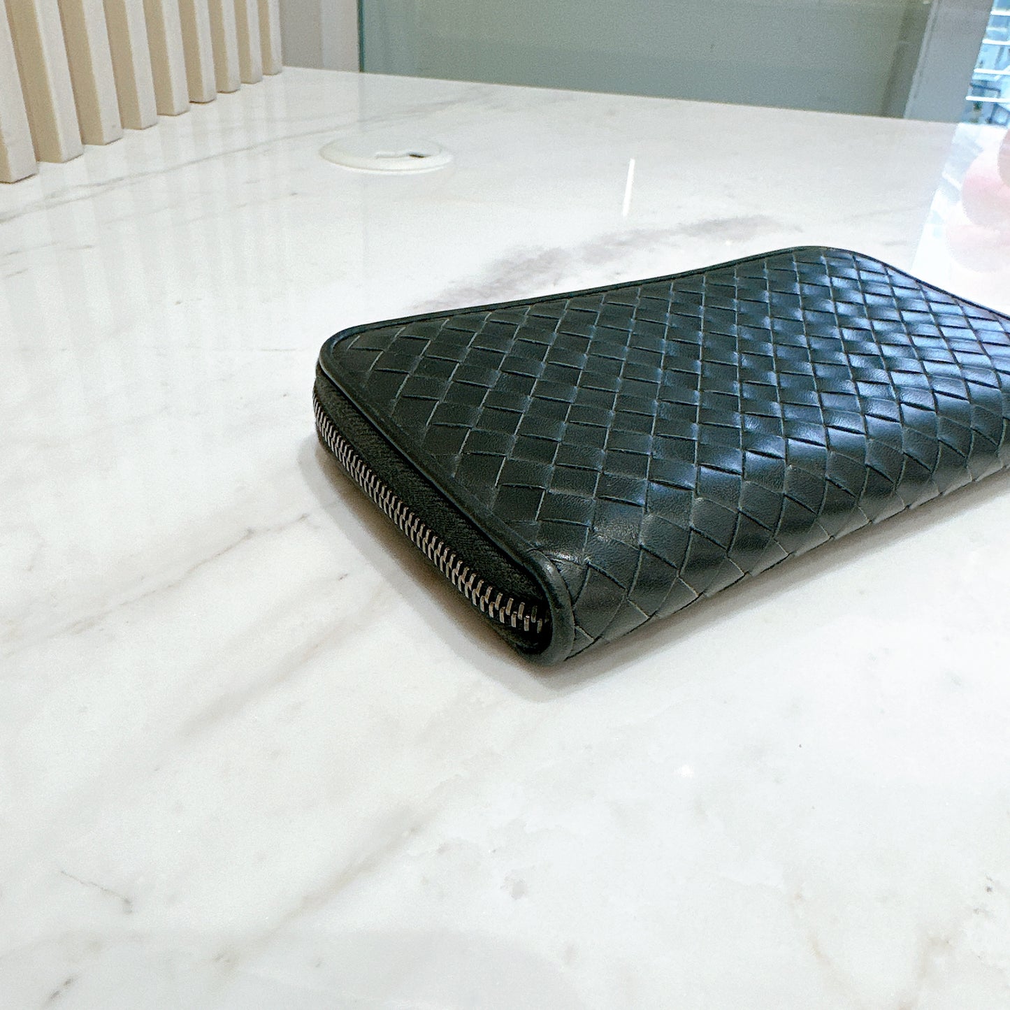 Bottega Veneta Interecciato Wallet in Grey