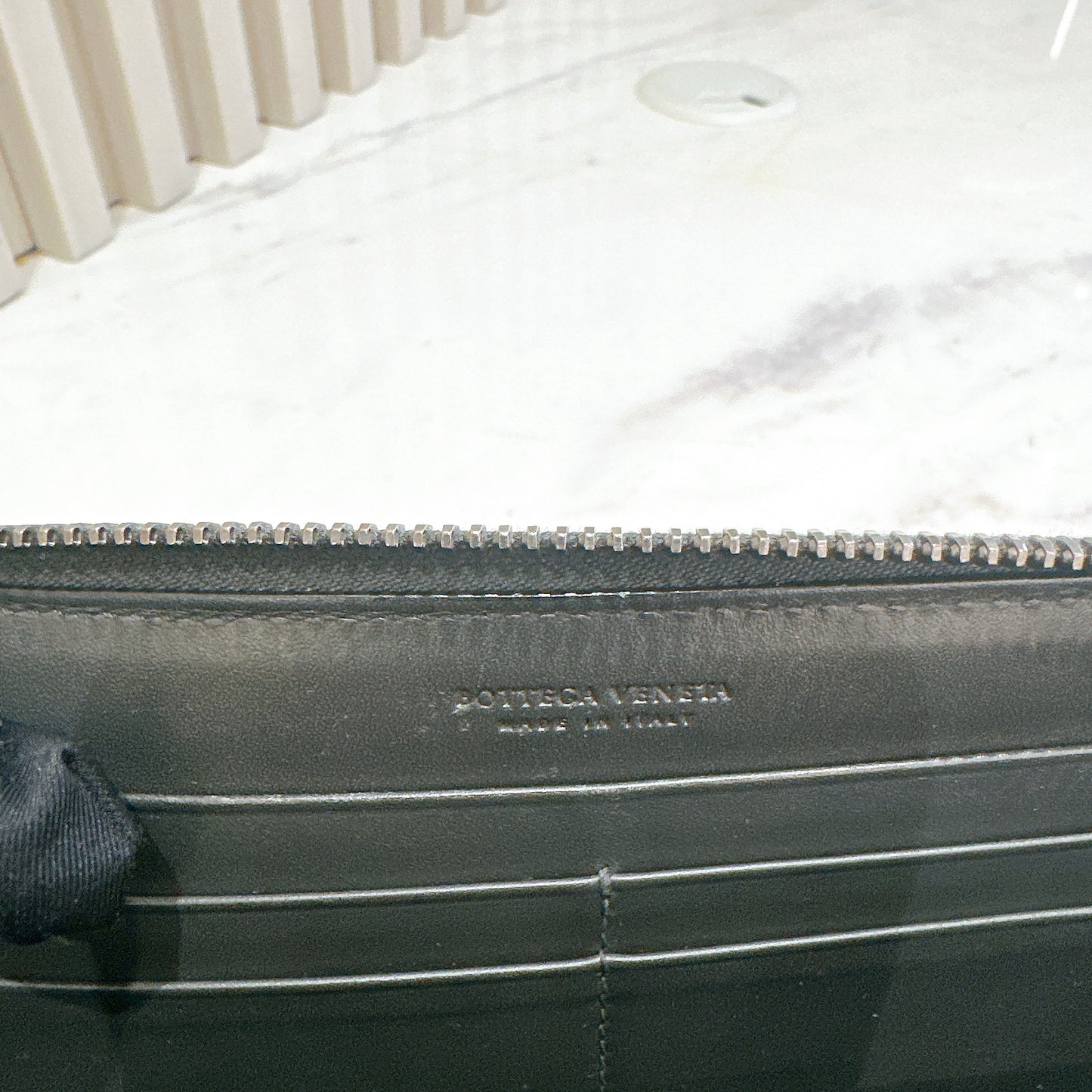 Bottega Veneta Interecciato Wallet in Grey