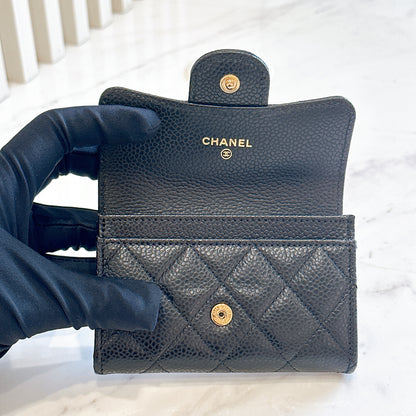 Chanel Clasisc Card Holder in Black GHW